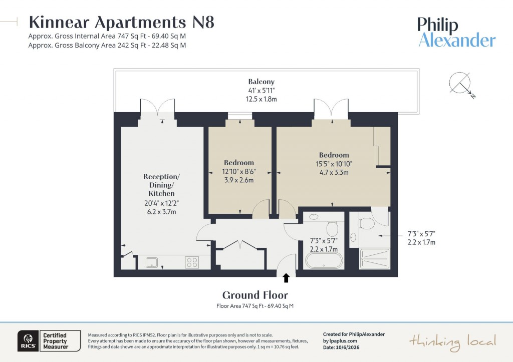 Floorplan for Kinnear Apartments, New River Village, Hornsey, N8