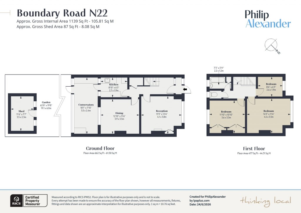 Floorplan for Boundary Road, London, N22