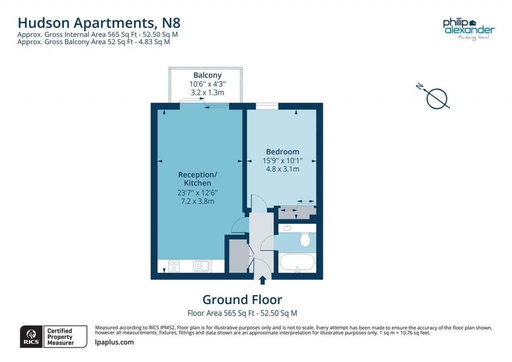 Floorplan for Hudson Apartments, New River Village, Hornsey, N8